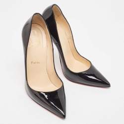 Pre Owned Christian Louboutin Black Patent Leather So Kate Pumps Size 38