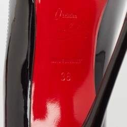 Pre Owned Christian Louboutin Black Patent Leather So Kate Pumps Size 38