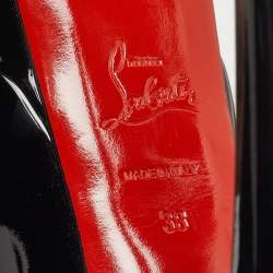 Christian Louboutin Black Patent Leather Lady Peep Pumps Size 38