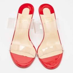 Christian Louboutin Transparent PVC Just Nothing Slide Sandals Size 38.5