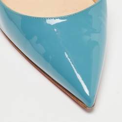 مملوكة مسبقًا Christian Louboutin Blue Patent Leather So Kate Pumps Size 38