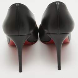 Pre Owned Christian Louboutin Black Leather Kate Pumps Size 38
