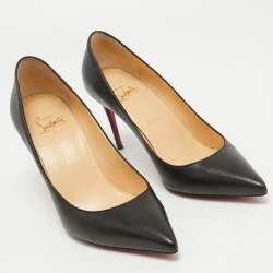 Pre Owned Christian Louboutin Black Leather Kate Pumps Size 38