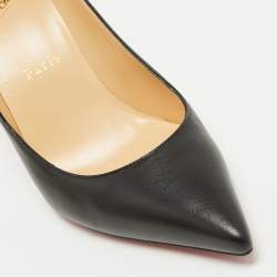 Pre Owned Christian Louboutin Black Leather Kate Pumps Size 38