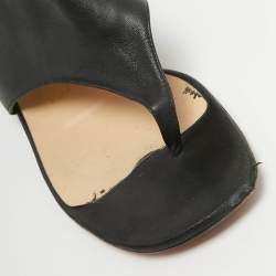 Christian Louboutin Black Leather From Sand Flat Knee Sandals Size 37