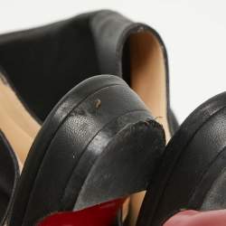 Christian Louboutin Black Leather From Sand Flat Knee Sandals Size 37