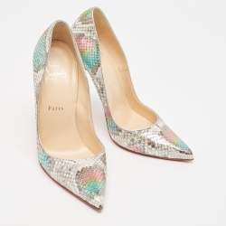 مملوكة مسبقًا Christian Louboutin Metallic Python So Kate Pumps Size 38
