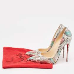 مملوكة مسبقًا Christian Louboutin Metallic Python So Kate Pumps Size 38