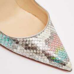 مملوكة مسبقًا Christian Louboutin Metallic Python So Kate Pumps Size 38