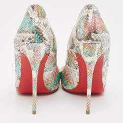 مملوكة مسبقًا Christian Louboutin Metallic Python So Kate Pumps Size 38