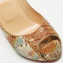Pre Owned Christian Louboutin Multicolor Python New Very Prive Pumps Size 40.5