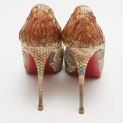 Pre Owned Christian Louboutin Multicolor Python New Very Prive Pumps Size 40.5