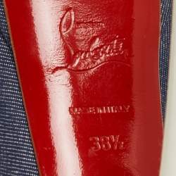 مملوكة مسبقًا Christian Louboutin Blue Denim Lady Peep Pumps Size 38.5