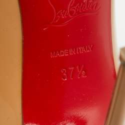 Pre Owned Christian Louboutin Beige Patent Leather Kate Pumps Size 37.5