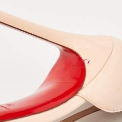 Christian Louboutin Light Pink Patent Leather Peep Toe D'orsay Sandals Size 38