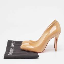 Christian Louboutin Beige Patent Simple  Pumps Size 35