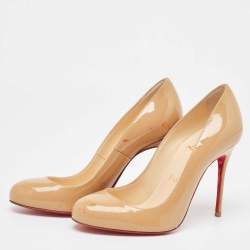 Christian Louboutin Beige Patent Simple  Pumps Size 35