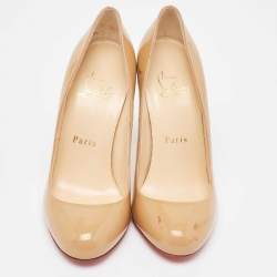 Christian Louboutin Beige Patent Simple  Pumps Size 35