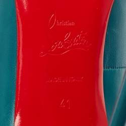 مملوكة مسبقًا Christian Louboutin Green Leather Geo Pumps Size 41