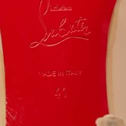 Pre Owned Christian Louboutin Beige Patent Leather Pointed Toe Pumps Size 41