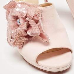 Christian Louboutin Pink Suede Submuline Slide Sandals Size 36.5