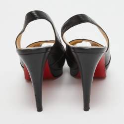 Christian Louboutin Black Leather Soso Slingback Pumps Size 38