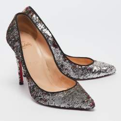 Pre Owned Christian Louboutin Multicolor Sequins Pigalle Follies Pumps Size 40