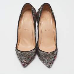 Pre Owned Christian Louboutin Multicolor Sequins Pigalle Follies Pumps Size 40
