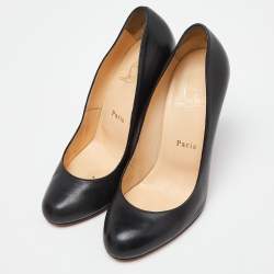 Christian Louboutin Black Leather Ron Ron Pumps Size 38