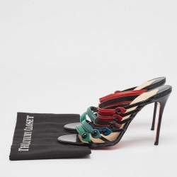 Christian Louboutin Multicolor Leather Slide Sandals Size 41