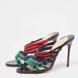 Christian Louboutin Multicolor Leather Slide Sandals Size 41