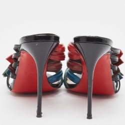Christian Louboutin Multicolor Leather Slide Sandals Size 41