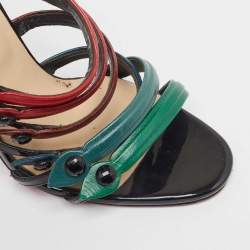 Christian Louboutin Multicolor Leather Slide Sandals Size 41