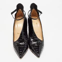 Christian Louboutin Black Python Leather Vampydoly Pumps Size 36.5
