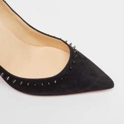 Pre Owned Christian Louboutin Black Suede Anjalina Pumps Size 35.5