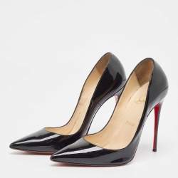 Pre Owned Christian Louboutin Black Patent Leather So Kate Pumps Size 38.5