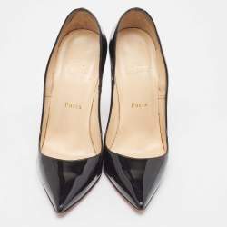 Pre Owned Christian Louboutin Black Patent Leather So Kate Pumps Size 38.5