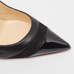 Christian Louboutin Black Suede and Leather Youlahop Pumps Size 35.5
