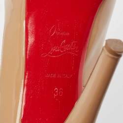Christian Louboutin Beige Patent Lady Peep Pumps Size 36