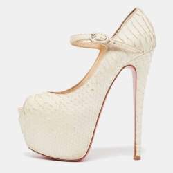 Christian Louboutin White Python Lady Highness Pumps Size 36.5