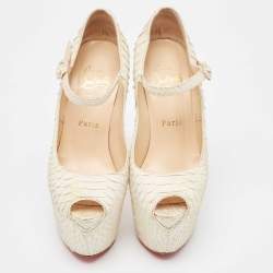 Christian Louboutin White Python Lady Highness Pumps Size 36.5