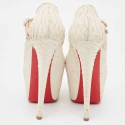 Christian Louboutin White Python Lady Highness Pumps Size 36.5