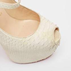 Christian Louboutin White Python Lady Highness Pumps Size 36.5