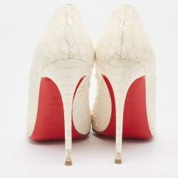 Christian Louboutin Cream Python Leather So Kate  Pumps Size 36.5