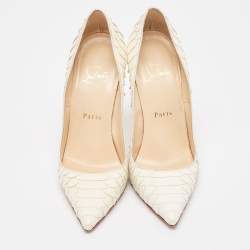 Christian Louboutin Cream Python Leather So Kate  Pumps Size 36.5