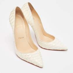 Christian Louboutin Cream Python Leather So Kate  Pumps Size 36.5