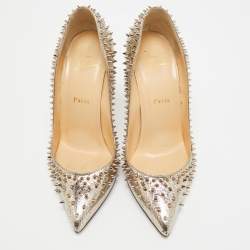 Christian Louboutin Gold Texture Leather Escarpic Pumps Size 39