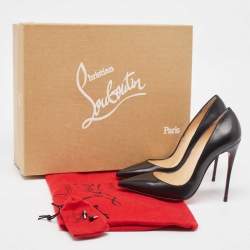 Pre Owned Christian Louboutin Black Leather Pigalle Follies Pumps Size 34