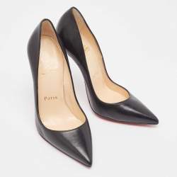 Pre Owned Christian Louboutin Black Leather Pigalle Follies Pumps Size 34