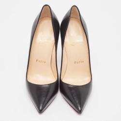 Pre Owned Christian Louboutin Black Leather Pigalle Follies Pumps Size 34